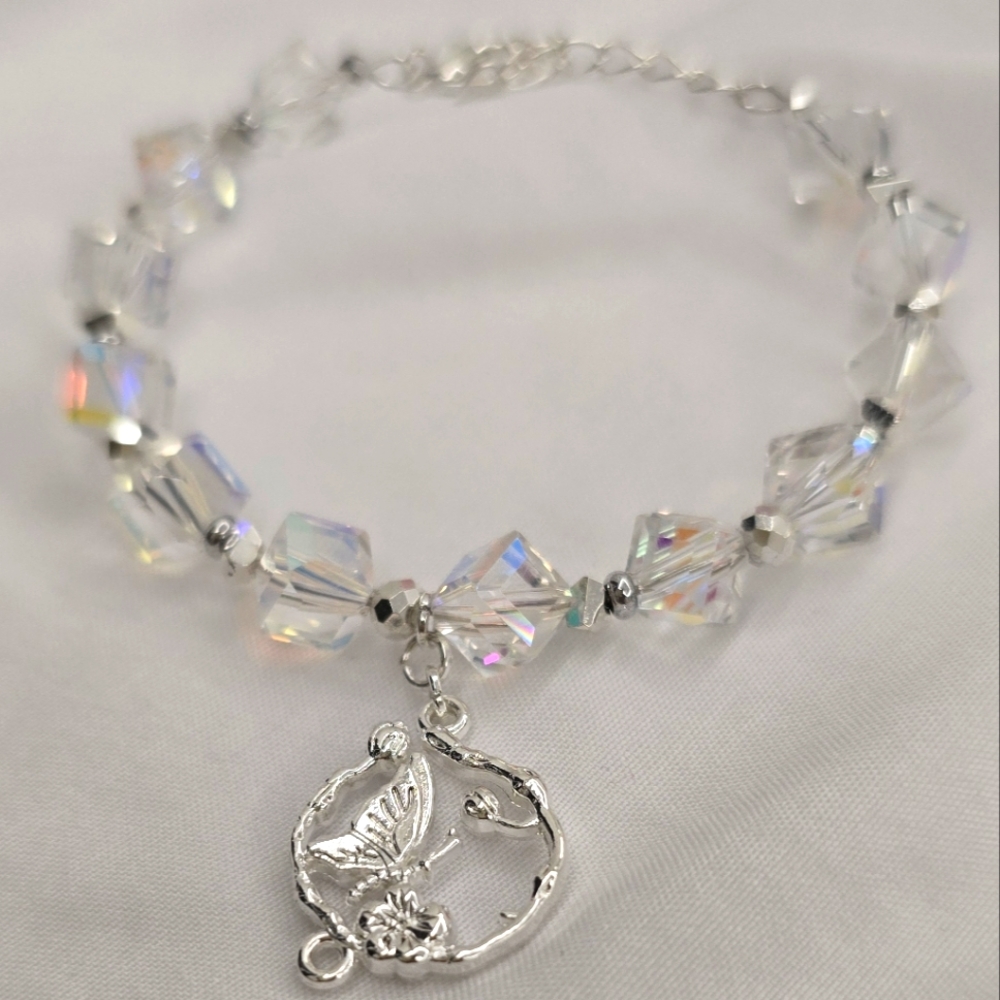 Crystal Bracelet with butterfly charm